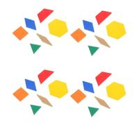 HOMSFOU 64pcs Eva Foam Geometric Shapes Educational Pattern Blocks for Kindergarten Safe Soft Play for Classroom Montessori Math Concepts for Preschoolers