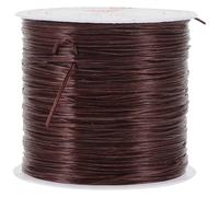 HOMSFOU 6mm Brown Flat Silicone Hair Extension Elastic Wire for Invisible Hair Extensions Stretchable and Sturdy for Braids and Beading Crafts