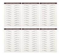 HOMSFOU 6pcs 3d Hair-like Fake Eyebrow Stickers Waterproof Natural Eyebrow Transfer Makeup Tool for Women