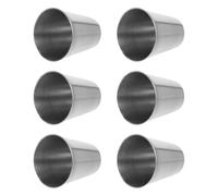 HOMSFOU 6pcs 70ml Stainless Steel Shot Glasses, Thickened Lightweight Metal Drinking Vessel for Whiskey, Portable Bar Cups for Home, Travel, Camping