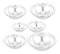 HOMSFOU 6pcs Anodized Aluminium Alloy Bath Bomb Mold Set, Multi-Size Round Baking and Craft Making Molds for DIY Cake Balls, Soap, and Bath Salts Crafting in Home Kitchen