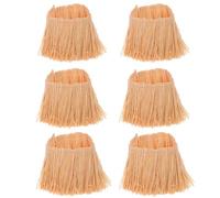 HOMSFOU 6pcs Artificial Thatch Roofing Rolls 6x20cm 3pcs Faux Straw Bundles for Dollhouse Roofing, Miniature Crafting, and Seasonal Decoration