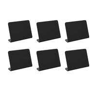 HOMSFOU 6pcs Blackboard Ornament Acrylic Writing Board Black, Reusable Erasable Memo Board for Leave Messages, Kitchen and Wedding Table Decor