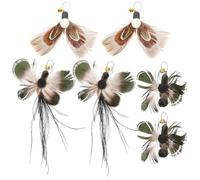 HOMSFOU 6pcs Cat Toy Replacement Heads Plastic Interactive Feather Attachments for Cat Play Exercise Indoor Assorted Color