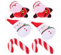 HOMSFOU 6pcs Catnip Cat Chew Stimulate Cat Curiosity Encourage Natural Instinct Plush Material Christmas Themed Shape Indoor and Kittens