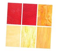 HOMSFOU 6Pcs Colored Water Ripple Glass Sheets Transparent Textured Mosaic Tiles with Yellow Orange Red Gradient for DIY Home and Garden Decoration