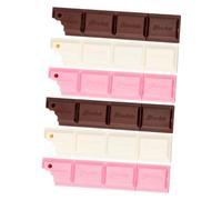 HOMSFOU 6pcs Cute Cartoon Chocolate Shape Ballpoint Pens for School Office Writing Smooth Plastic Stationery with Adorable Characters Decorative and Fun Writing Tools