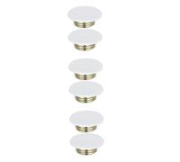 HOMSFOU 6pcs Fire Sprinkler Cover: ABS Plastic Furniture Hole Cap for Ceiling & Countertop - Decorative Splash Shield for Fire Protection System (White)