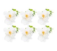HOMSFOU 6pcs Flower Shaped Napkin Rings Table Napkin Decors Sturdy Lightweight Plastic Silk Cotton Chic Elegant Design for Party and Mother's Day