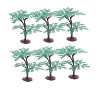 HOMSFOU 6pcs Green Trees for DIY Train Layout Accessories Removable Plastic Model Trees for Micro Landscape Miniature Scene Decor Table Ornament