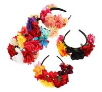 HOMSFOU 6pcs Halloween Headbands for Women Vintage Floral Cloth Headband Set, Sturdy and Easy to Carry, for Cosplay and Day the Dead Festival Accessories