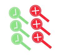 HOMSFOU 6Pcs Handheld Judging Paddle Group Classroom Supplies for Interactive Voting and Game Activities Answer Paddle Props with Designs