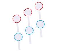 HOMSFOU 6Pcs Handheld Scoreboard Blank Dry Erase Answer Paddle Single Sided Whiteboard for Games Voting and Judging Wear Material Easy to Use with Circles