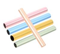 HOMSFOU 6pcs Manicure Pen Lightproof Caps Nail Art Pen Sealing Covers Protective Metal Toppers Matte Rainbow Colors for Nail Brush Protection and Storage