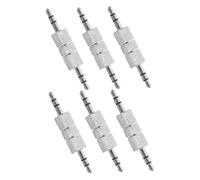 HOMSFOU 6pcs Metal Male to Male Audio Adapter Connectors Audio Cable Extenders for Car Stereo Headphones Mixer and Home Sound System Upgrade