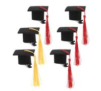 HOMSFOU 6pcs Mini Graduation Hat Hair Clips Doctoral Hat Hairpin Fabric Alloy Cute Mini Design Easy to Attach Attention to Detail Graduation Season Photo Shoots