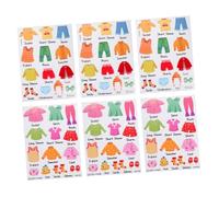 HOMSFOU 6pcs Removable Clothing Classification Labels for Dresser Decals and Wall Stickers for Closet Organization Safe Adhesive Attractive Design Versatile Use for Easy Sorting