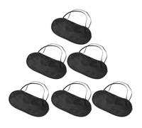 HOMSFOU 6pcs Sleep Eye Mask Set, Cotton Fabric Portable Eyeshade with Elastic Strap, Blackout Blindfold for Travel, Camping and Outdoor Sleep