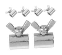 HOMSFOU 6pcs Stainless Steel Wire Rope Clip Clamps with Hand Tightening Butterfly Screws for Industrial Use Easy Installation Stable Locking Wire Rope Connectors