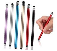HOMSFOU 6pcs Universal Stylus Pens for Smartphones and Touch Screen Devices, High Sensitivity Capacitive Stylus with Dual Tips 7mm and 5mm Metal Pens for Drawing and Taking Notes