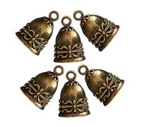 HOMSFOU 6pcs Vintage Brass Bells for Crafts Antique Bell Charms Pendant for Dog Cat Pet Collars Home Door Decor Holiday Christmas DIY Craft Ornaments