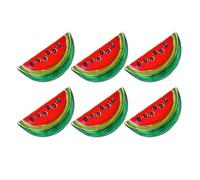 HOMSFOU 6pcs Watermelon Brooch Pins Alloy Fruit Shape Red Lapel Pins with Smooth Surface for Fixing Scarf and Cardigan Collar Clip, Cute Accessories for Women and Friends
