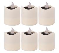 HOMSFOU 6pcs Waterproof Solar Tea Lights Outdoor Led Candle Lamps Flameless Solar Powered Candles for Home Decor and Garden Lighting Warm White Flickering Light