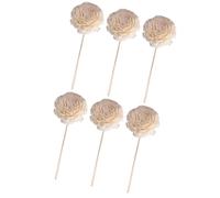 HOMSFOU 6pcs White Faux Reed Diffuser Sticks with Dried Flower Design, Replaceable Aroma Bottle Accessories for Home Fragrance and Silent Essential Oil Diffusers