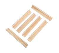 HOMSFOU 6pcs Wooden Domino Holder Set Multi-Functional Game Piece Stand for Board Games Crafts for Family Night and Boys and Girls Activities Sturdy Wooden Base