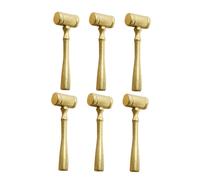 HOMSFOU 6PCS Wooden Judge Gavel Hammer for Costume Prop Mallet for Role Play Creative Group Fun and Party Favor Polished Craftsmanship Gold Finish