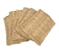 HOMSFOU 6pcs Woven Grass Chicken Nesting Mats Natural Handwoven Grass Pads for Rabbit and Chicken Coop Providing No Dampness and Safe Hiding Place Bedding