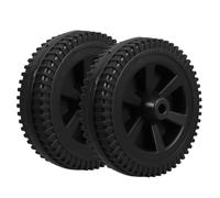 HOMSFOU 7 Inch Grill Cart Wheels Replacement Parts, Black Plastic Heavy Caster Wheels for Gas Grills, 2Pcs Outdoor Barbecue Use with Swivel Function