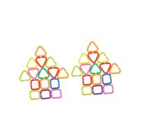 HOMSFOU 70pcs Sensory Linking Rings Set Geometric Connecting Rings for Fine Motor Skill Development Color Shape Recognition Travel Friendly Stroller Clips Educational Play for Boys