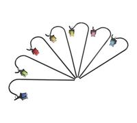 HOMSFOU 7pcs Glow-in-The-Dark Mini Lantern Set Shepherd Hook, Vintage Dollhouse Lamp Post for Micro Landscape Terrarium and Miniature Garden Accessories