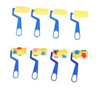 HOMSFOU 8 Pcs Sponge Paint Brush for Preschool Graffiti Roller with Pattern Sponges Creative Drawing Tool for Home DIY Art Lessons Yellow Blue Random Styles