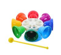 HOMSFOU 8-tone Octave Hand Bell Set for Early Education Children, Colorful Sound Handbells Musical Teaching Aid for Kindergarten Music Learning