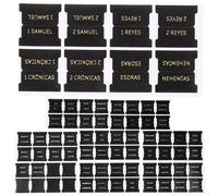 HOMSFOU 80 Pcs Bible Index Tabs Bible Book Tabs Pu Material Black Simple Delicate Design Suitable for DIY Projects Handcrafts Women