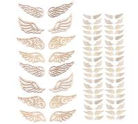 HOMSFOU 80PCS DIY Colored Wooden Wing Creative Hollow Out Angel Wings for Graffiti Painting Fun Crafting Activity for Home Decor Safe Durable Material