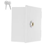 HOMSFOU 86 Type Lockable Metal Switch Protective Cover, White Iron Wall Plate Guard, Childproof Security Outlet Protector Box for Home and Industrial Use