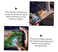 HOMSFOU 8Pcs Breathable Touchscreen Finger Sleeves Gaming Gloves with Anti-slip Thin Thumb Covers for Mobile Game Control Regular Fit for Comfortable Play