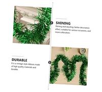 HOMSFOU 8Pcs Christmas Colored Ribbon Strips Green Metallic Wire Garland Decorative Party Ornament Props for Holiday Festival Decorations