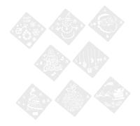 HOMSFOU 8Pcs Christmas Stencils Template Reusable Plastic Craft Drawing Painting DIY for Windows Furniture Walls Holiday Decoration and Gifts