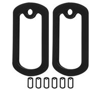 HOMSFOU 8pcs Dog Tag Silicone Protector Mute Sleeves Military Noise-reducing Silicone Covers Black 50-28 for Pet Accessories and Dog Id Tags