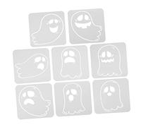 HOMSFOU 8Pcs Halloween Ghost Stencil Templates DIY Wall Painting Decorations for Adults Reusable Hollow Cutouts for Pens Sprays Ink Paint Crafting