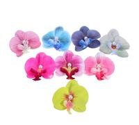 HOMSFOU 8pcs Hawaiian Flower Claw Clips Butterfly Orchid Hair Clip Bohemian Style Elegant Updo Solution Versatile Styling Accessory for Long Haired Women at Work and Parties with Side