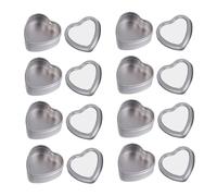 HOMSFOU 8pcs Heart Shaped Wedding Candy Box Storage Box Tin Cans Packaging Container for Wedding Favours for Guests Hearts