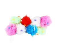 HOMSFOU 8pcs Large Soft Mesh Shower Sponge Balls Body Scrubber Bath Scrubber with Bubble Making Net, Colorful Random Assorted Bath Sponges for Adult Bathing and Exfoliating Random Color