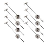 HOMSFOU 8pcs Metal Lift-up Door Bracket with Round Base Support Plate Heavy-Duty Iron Pull Rod Hinges for Upward Opening Cupboard and Wardrobe Flap Panels Quiet Soft Close and Easy DIY