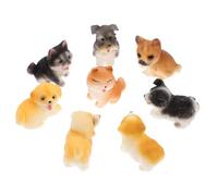HOMSFOU 8pcs Mini Resin Dogs Figurines Small Dog Figurines Desktop Decor Vivid Puppy Appearance Resists Fading and Wear for Micro Landscape