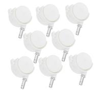 HOMSFOU 8pcs Mini Swivel Caster Wheels with Spring Clip Brake Smooth Gliding Design for Quiet Movement of Furniture Appliances Elegant White Finish Easy Installation for Trash Cans Items